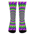Green Spiral Moving Optical Illusion Crew Socks