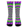 Green Spiral Moving Optical Illusion Crew Socks