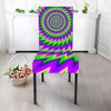 Green Spiral Moving Optical Illusion Dining Chair Slipcover