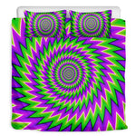 Green Spiral Moving Optical Illusion Duvet Cover Bedding Set