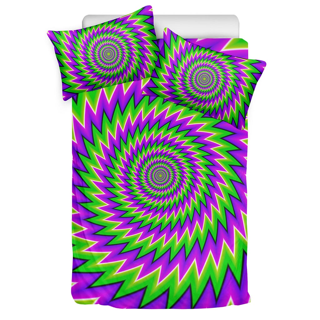 Green Spiral Moving Optical Illusion Duvet Cover Bedding Set