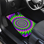 Green Spiral Moving Optical Illusion Front and Back Car Floor Mats