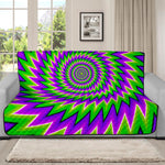 Green Spiral Moving Optical Illusion Futon Protector