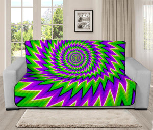 Green Spiral Moving Optical Illusion Futon Protector