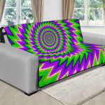 Green Spiral Moving Optical Illusion Futon Protector