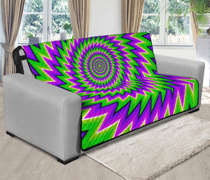 Green Spiral Moving Optical Illusion Futon Protector