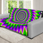 Green Spiral Moving Optical Illusion Futon Protector