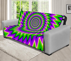 Green Spiral Moving Optical Illusion Futon Protector