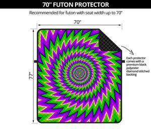 Green Spiral Moving Optical Illusion Futon Protector