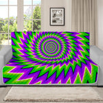 Green Spiral Moving Optical Illusion Futon Protector