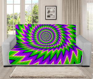 Green Spiral Moving Optical Illusion Futon Protector