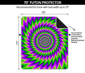 Green Spiral Moving Optical Illusion Futon Protector