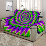 Green Spiral Moving Optical Illusion Half Sofa Protector