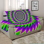 Green Spiral Moving Optical Illusion Half Sofa Protector