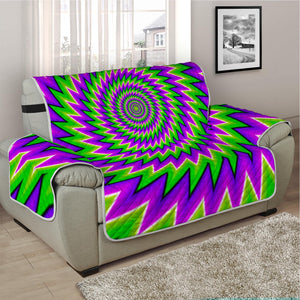 Green Spiral Moving Optical Illusion Half Sofa Protector