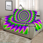 Green Spiral Moving Optical Illusion Half Sofa Protector