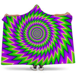 Green Spiral Moving Optical Illusion Hooded Blanket