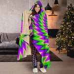Green Spiral Moving Optical Illusion Hooded Blanket