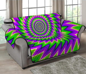 Green Spiral Moving Optical Illusion Loveseat Protector