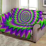 Green Spiral Moving Optical Illusion Loveseat Protector