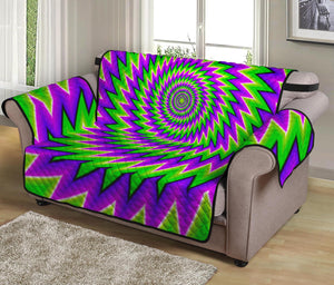 Green Spiral Moving Optical Illusion Loveseat Protector