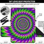 Green Spiral Moving Optical Illusion Loveseat Protector