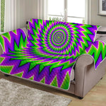 Green Spiral Moving Optical Illusion Loveseat Protector