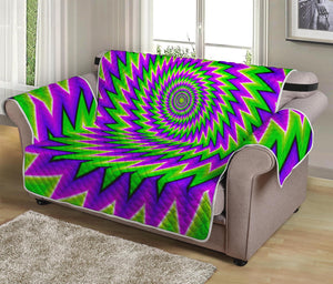 Green Spiral Moving Optical Illusion Loveseat Protector