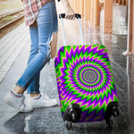 Green Spiral Moving Optical Illusion Luggage Cover GearFrost