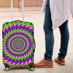Green Spiral Moving Optical Illusion Luggage Cover GearFrost