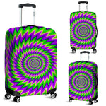 Green Spiral Moving Optical Illusion Luggage Cover GearFrost
