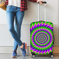 Green Spiral Moving Optical Illusion Luggage Cover