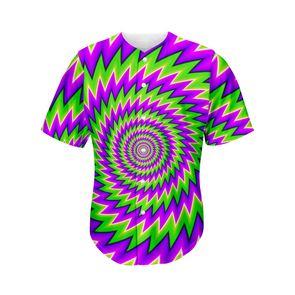 Green Spiral Moving Optical Illusion Men's Baseball Jersey