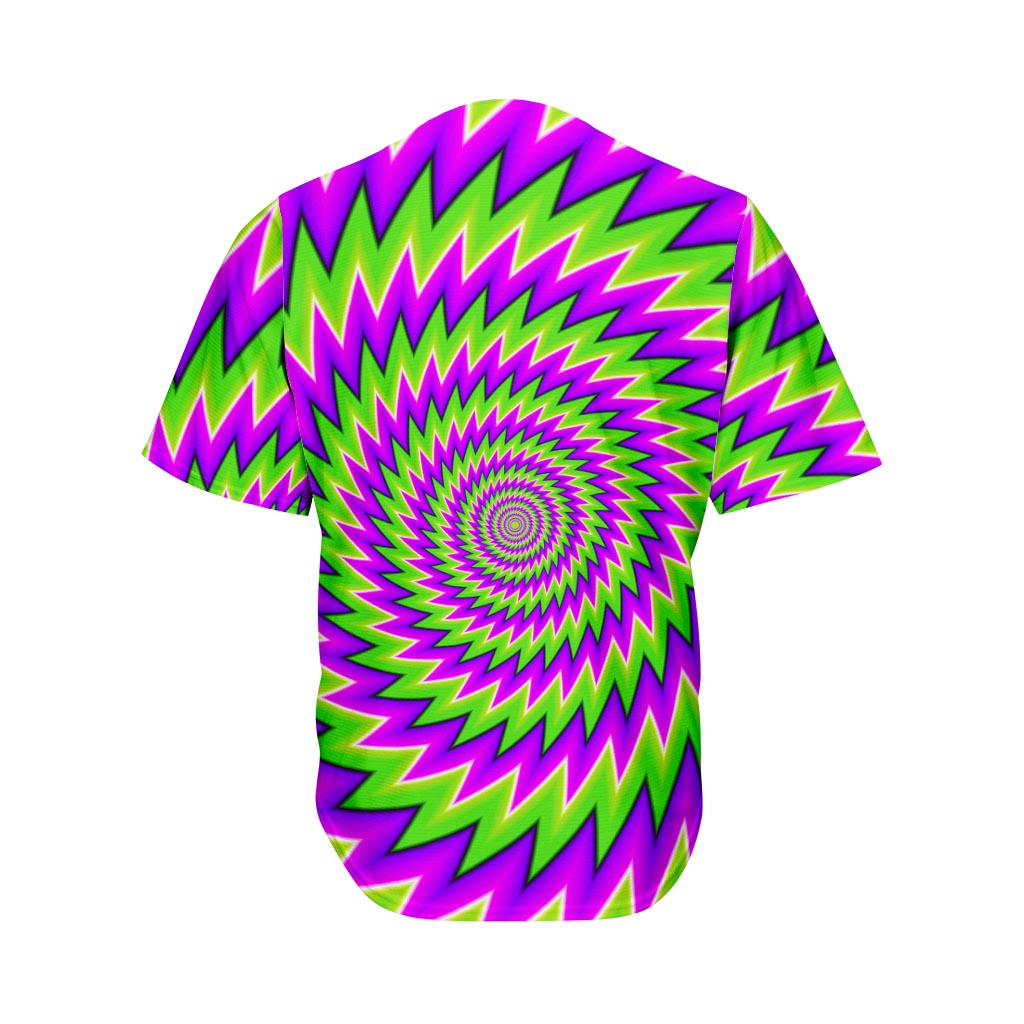 Green Spiral Moving Optical Illusion Men's Baseball Jersey