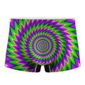 Green Spiral Moving Optical Illusion Men's Boxer Briefs