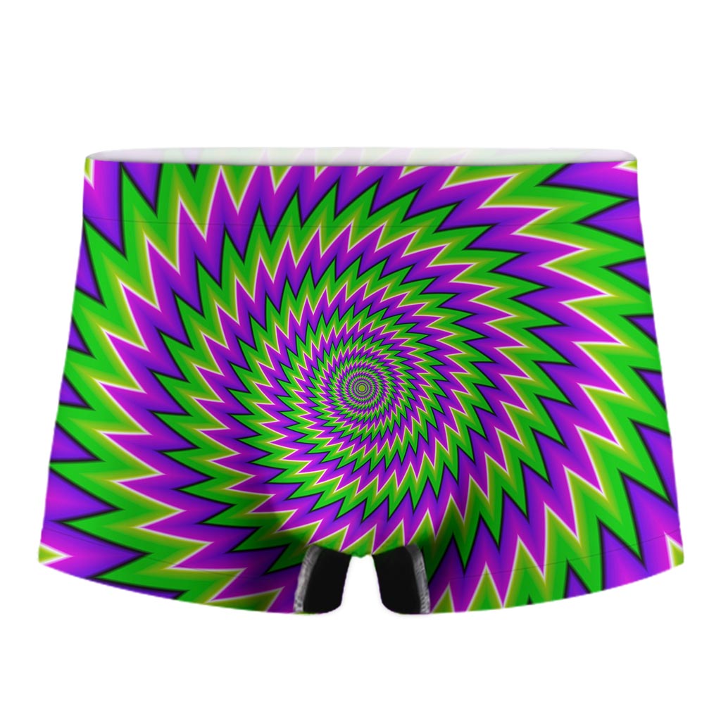 Green Spiral Moving Optical Illusion Men's Boxer Briefs