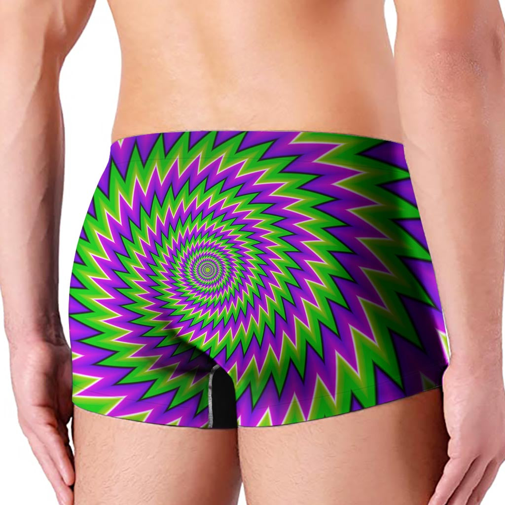 Green Spiral Moving Optical Illusion Men's Boxer Briefs