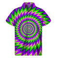 Green Spiral Moving Optical Illusion Men's Short Sleeve Shirt