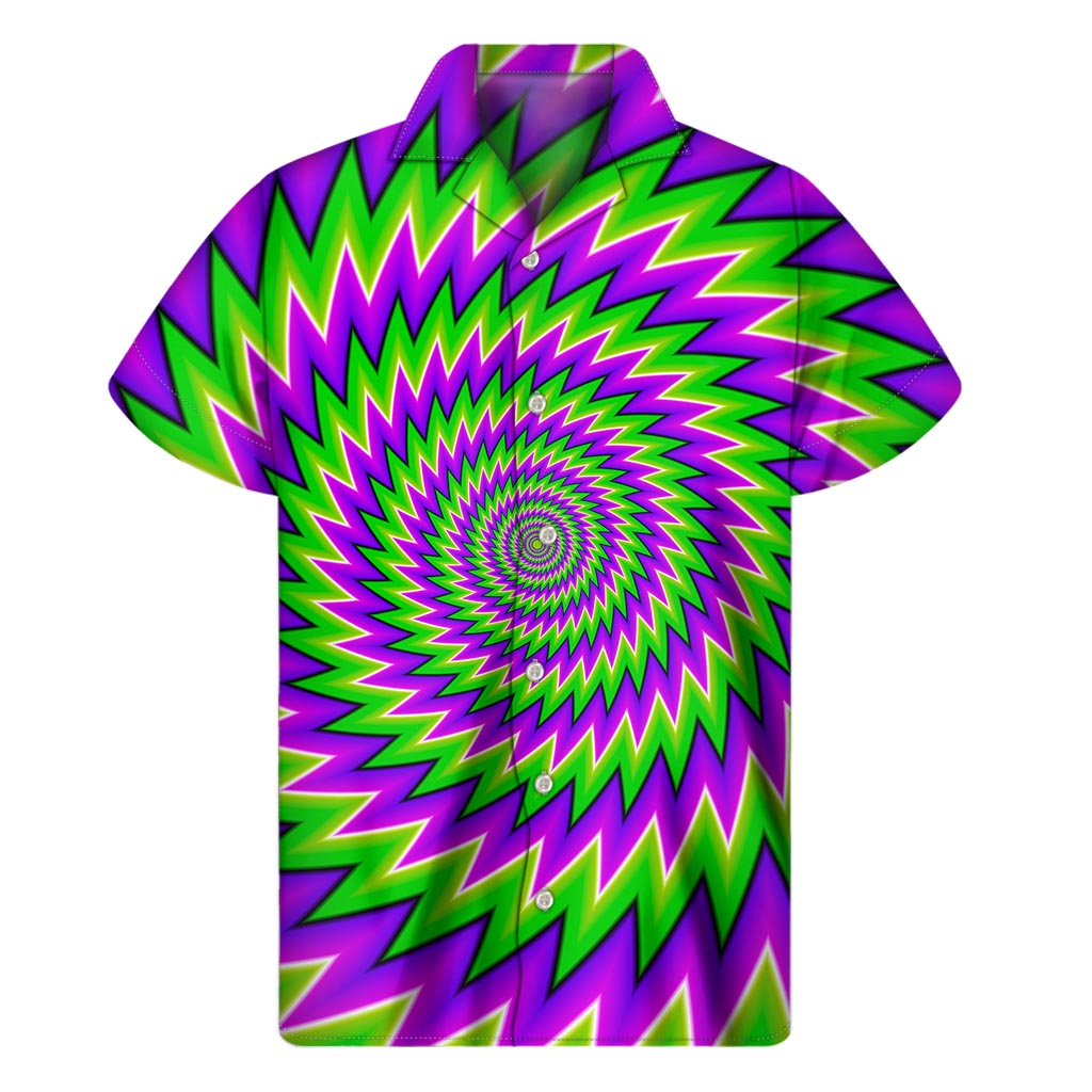 Green Spiral Moving Optical Illusion Men's Short Sleeve Shirt