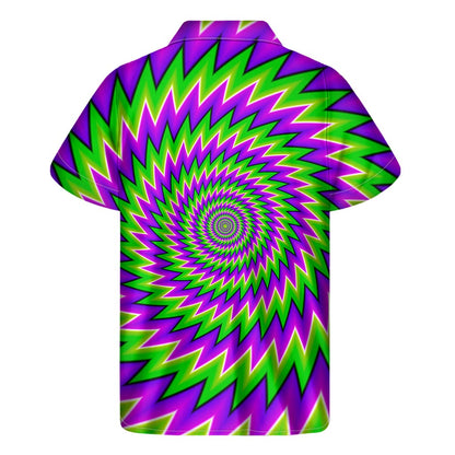 Green Spiral Moving Optical Illusion Men's Short Sleeve Shirt