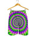 Green Spiral Moving Optical Illusion Men's Shorts
