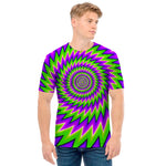 Green Spiral Moving Optical Illusion Men's T-Shirt
