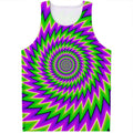 Green Spiral Moving Optical Illusion Men's Tank Top