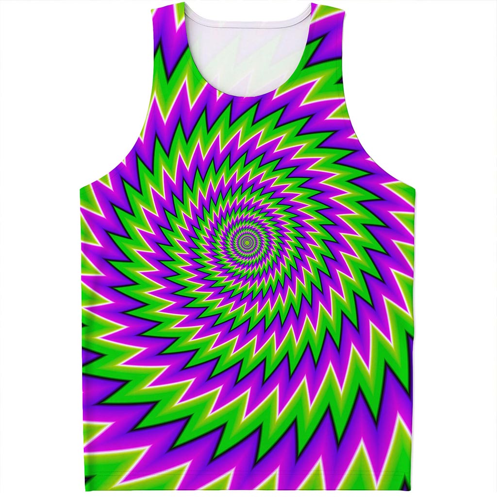 Green Spiral Moving Optical Illusion Men's Tank Top