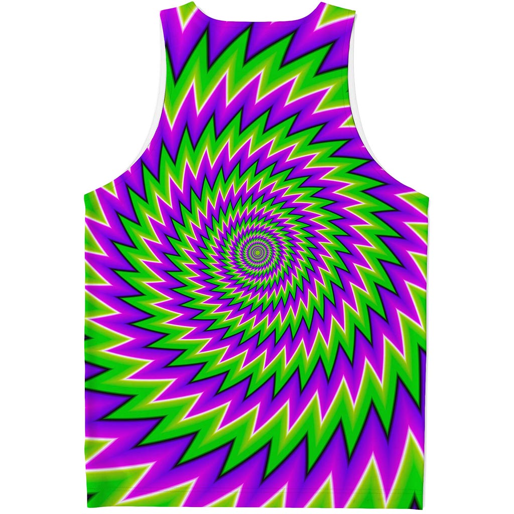 Green Spiral Moving Optical Illusion Men's Tank Top