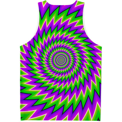 Green Spiral Moving Optical Illusion Men's Tank Top