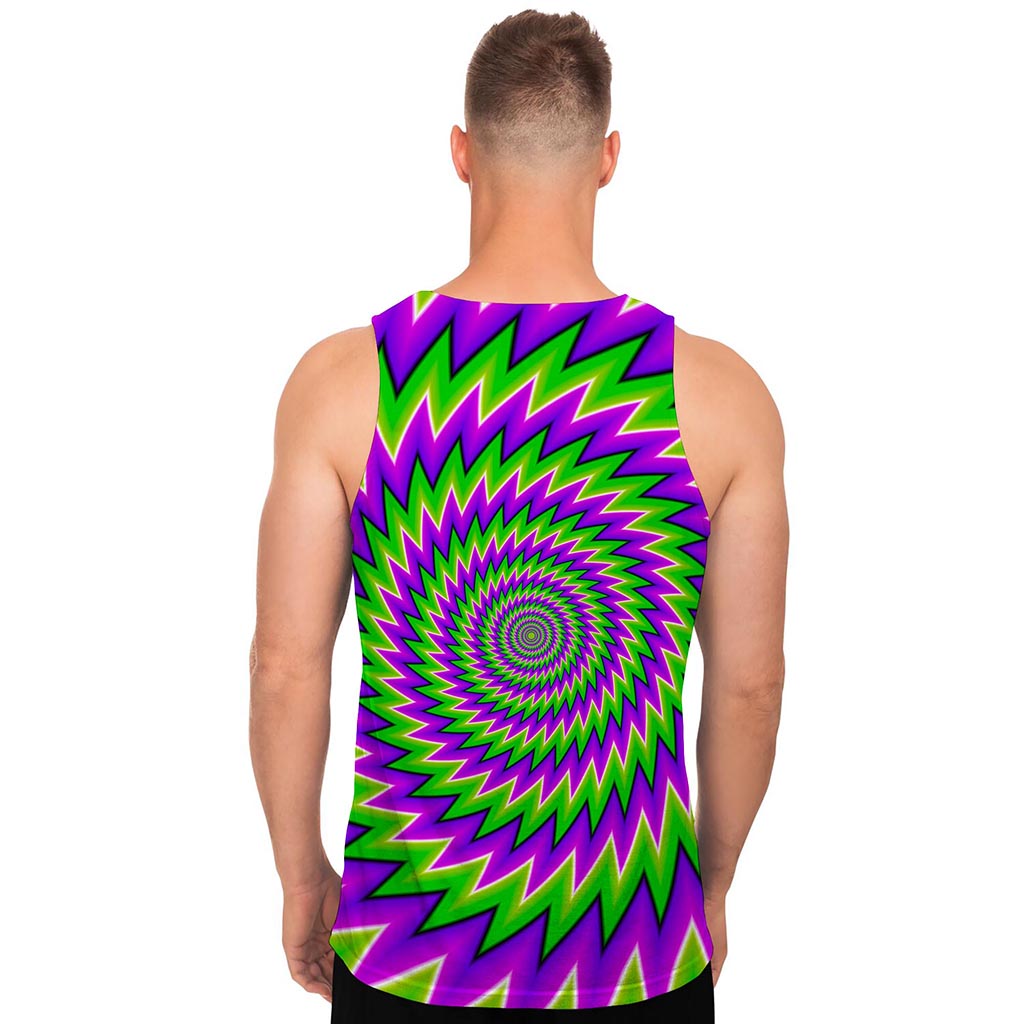 Green Spiral Moving Optical Illusion Men's Tank Top