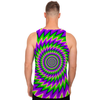 Green Spiral Moving Optical Illusion Men's Tank Top