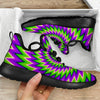 Green Spiral Moving Optical Illusion Mesh Knit Shoes GearFrost