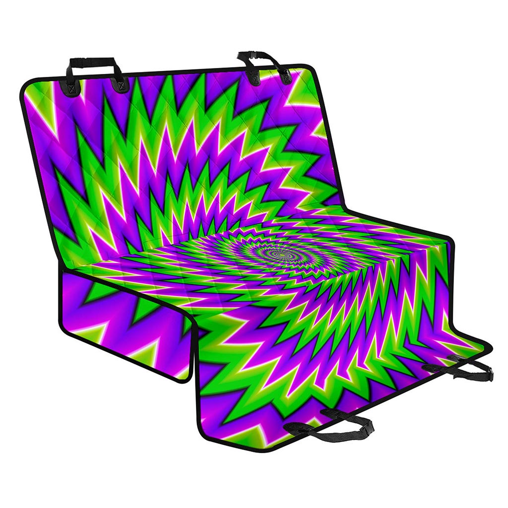 Green Spiral Moving Optical Illusion Pet Car Back Seat Cover